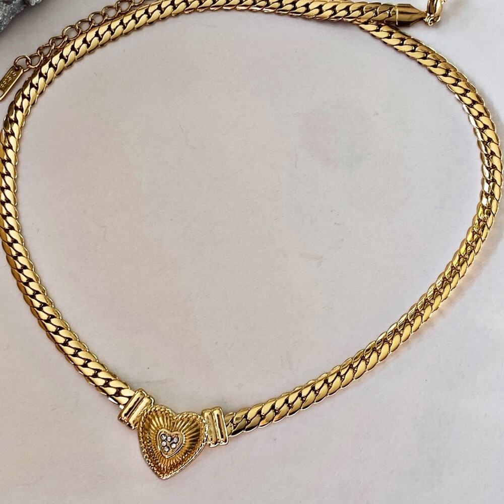 NEW Rhinestone Heart On Snake Chain - Picture 3 of 15